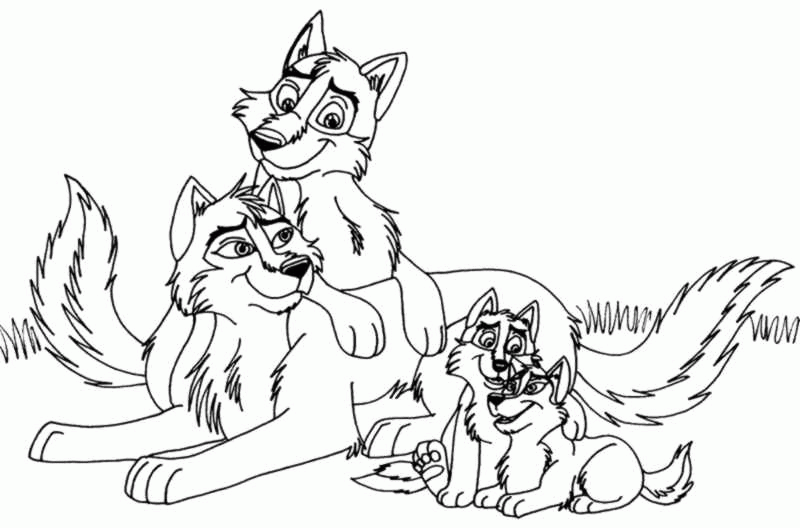 Rodzina Wilków - Kolorowanka do Druku dla Dzieci kolorowanka do druku